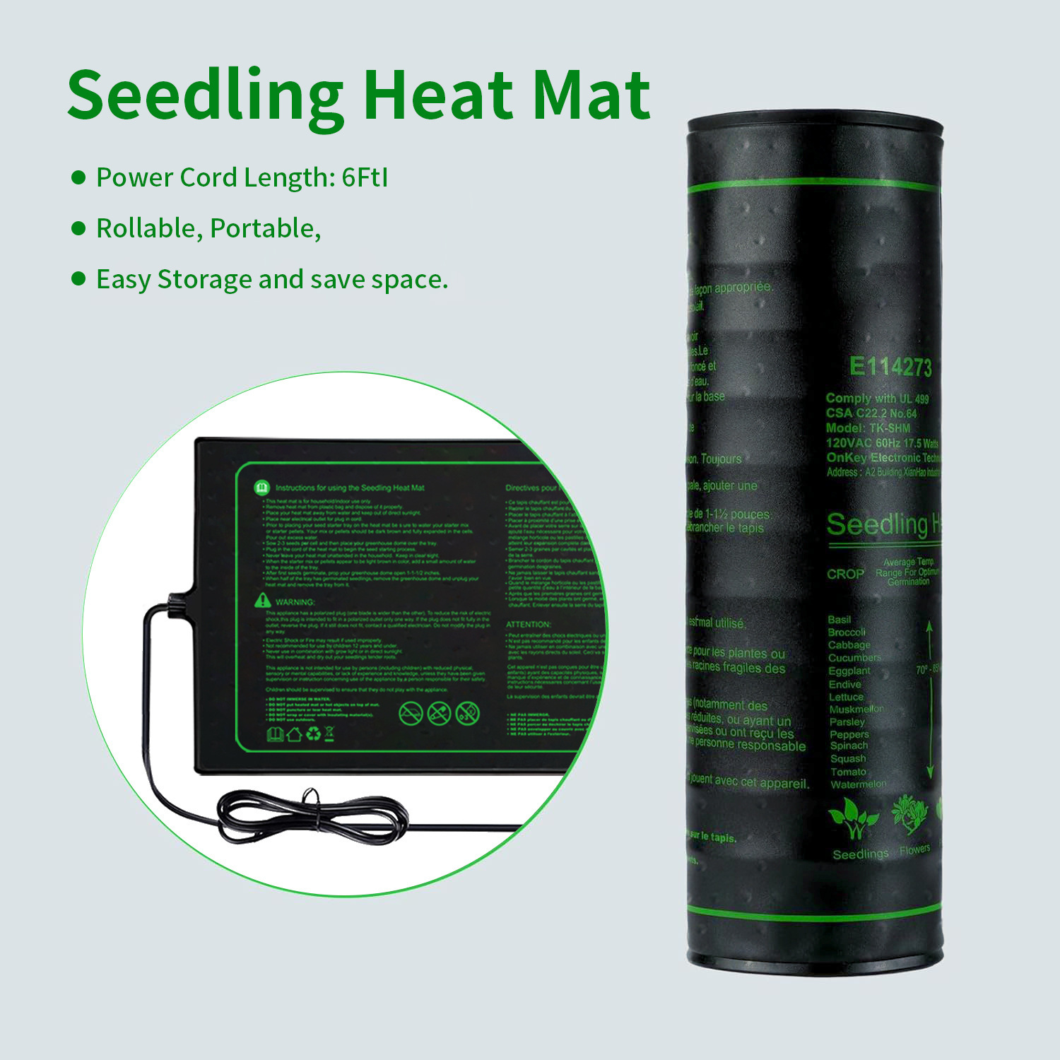 Two-pack 20x10Inch Seedling He - Seedling Heat Mat 评论和价格