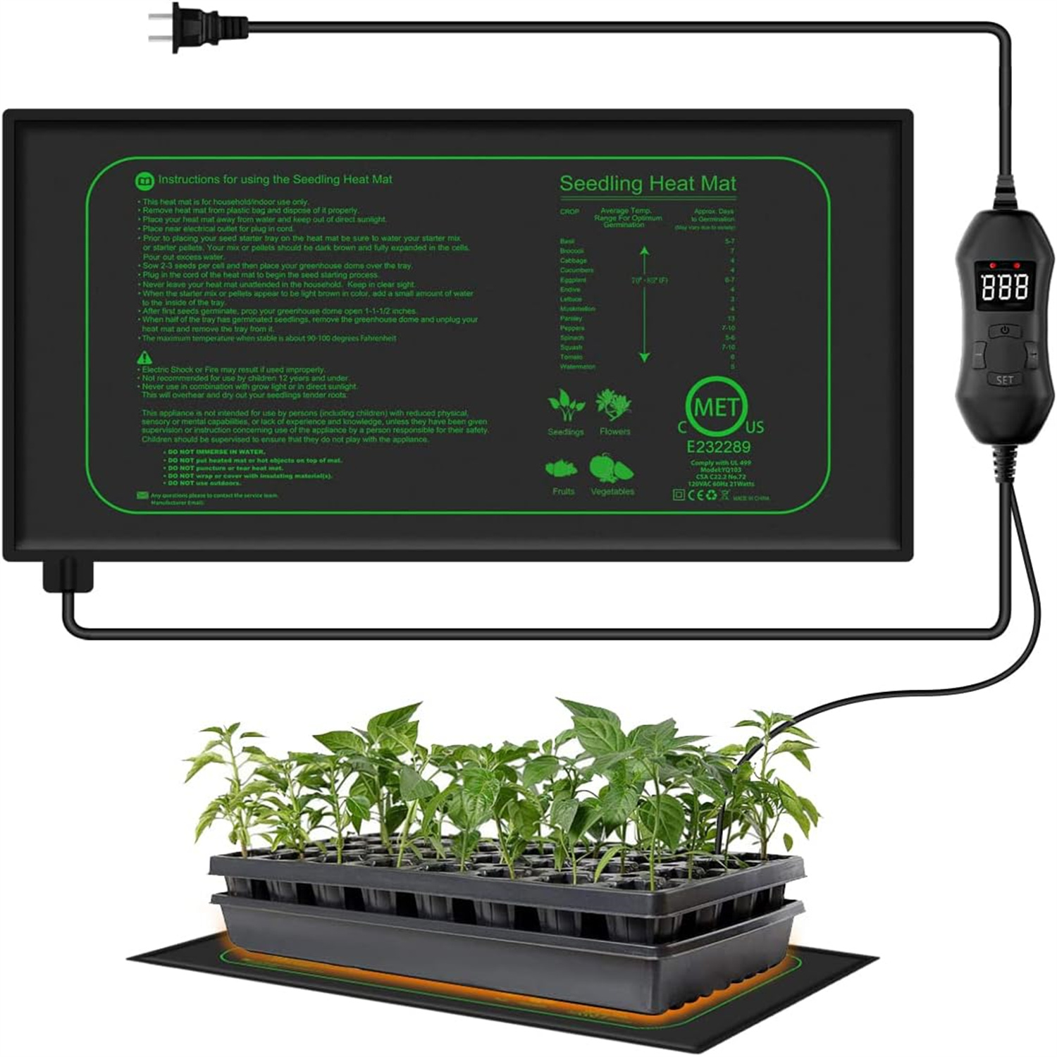 Seedling Heat Mat With Digital - Seedling Heat Mat 评论和价格