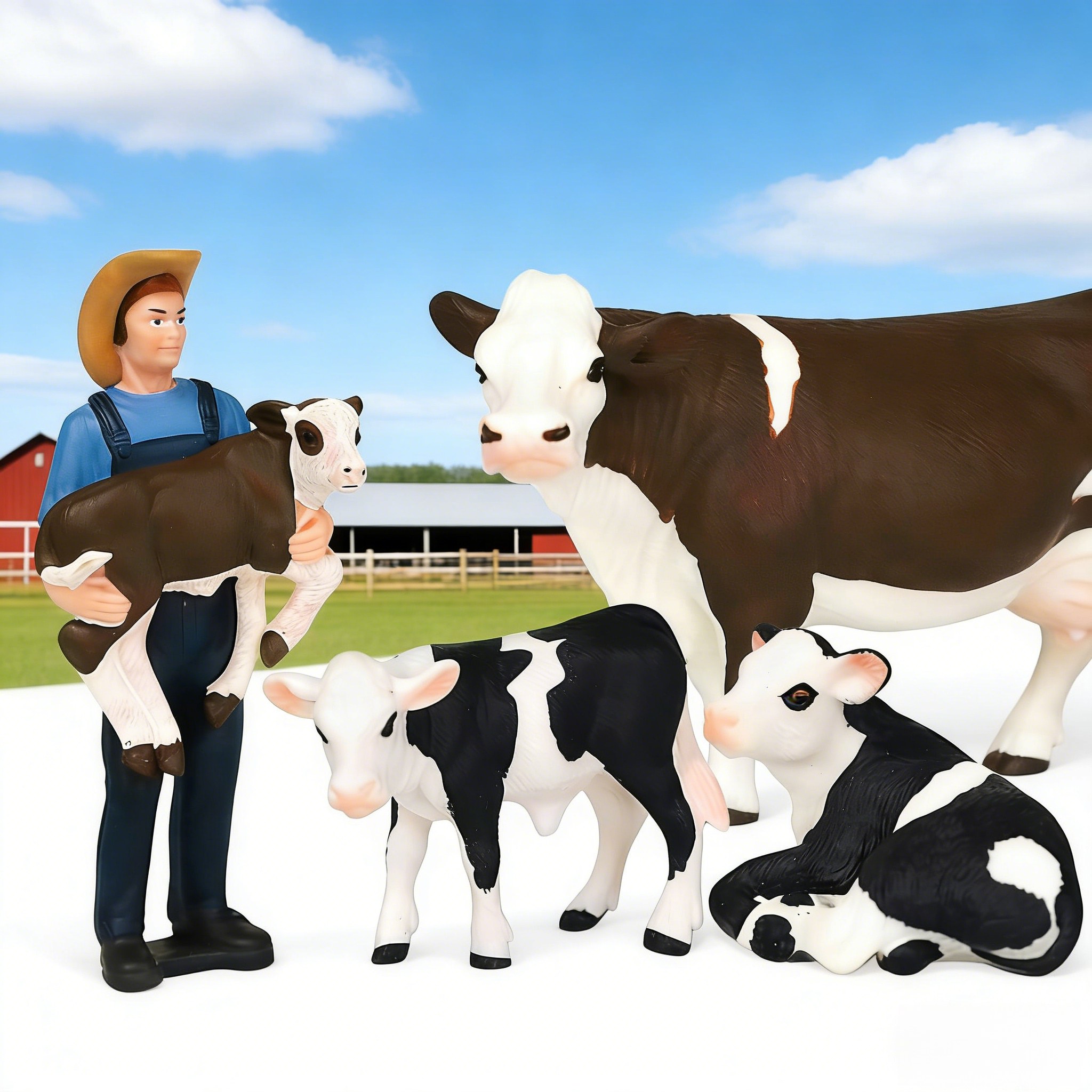 Farm Farmer And Cow Model Set  - Agriculture Farming Education 评论和价格