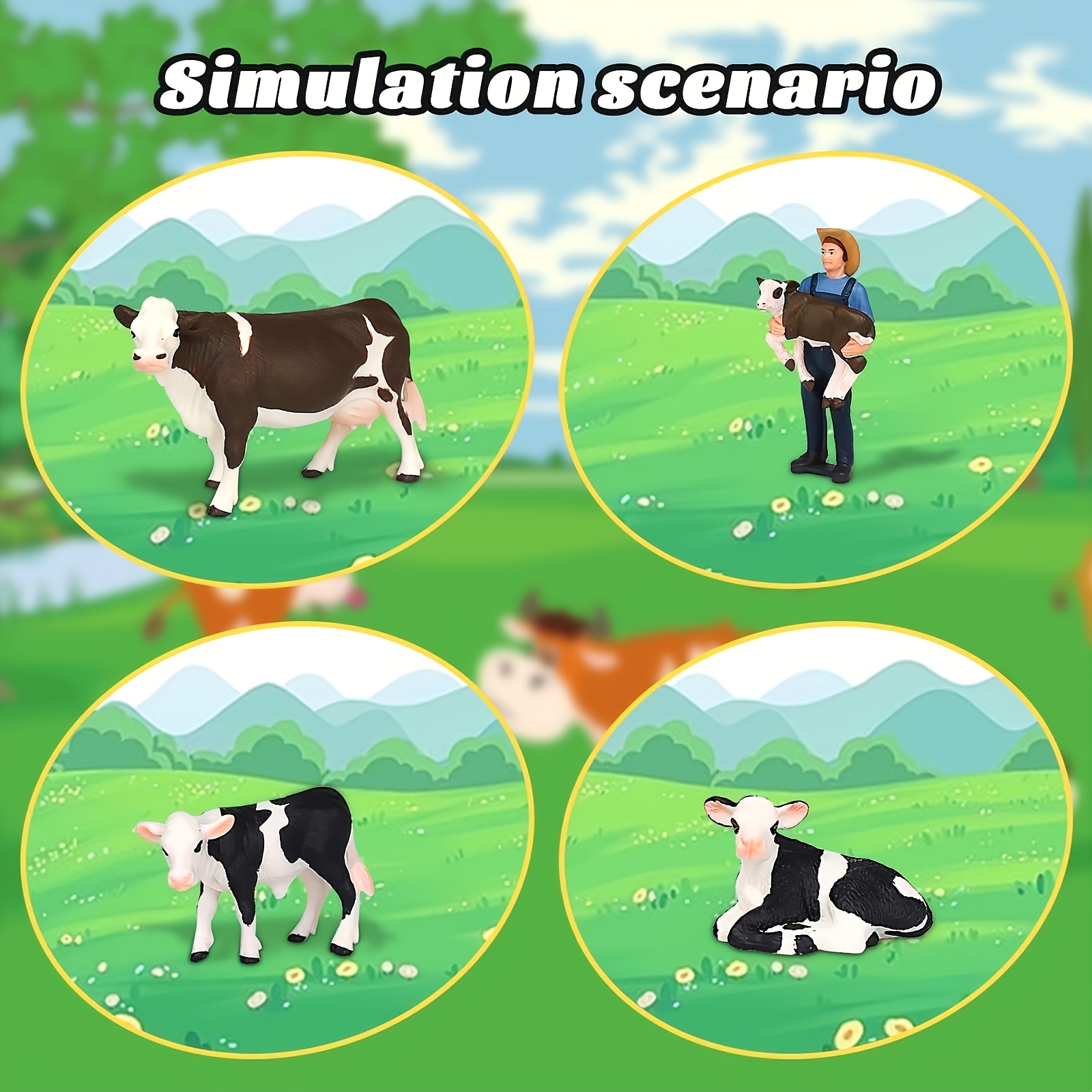 Farm Farmer And Cow Model Set  - Agriculture Farming Education 评论和价格